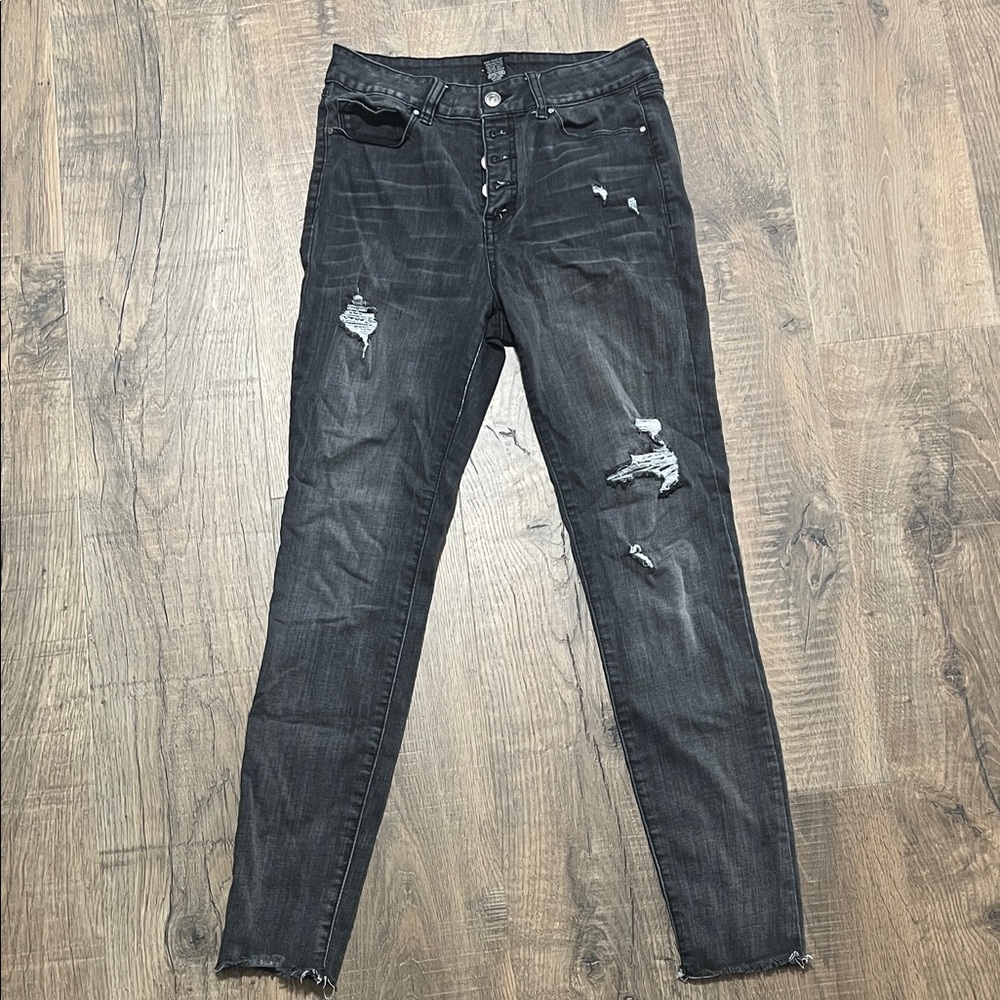 Rewash Black Distressed Skinny Jeans